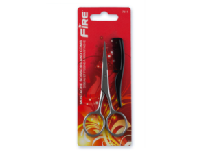 Fire Mustache Scissors and Comb 7411